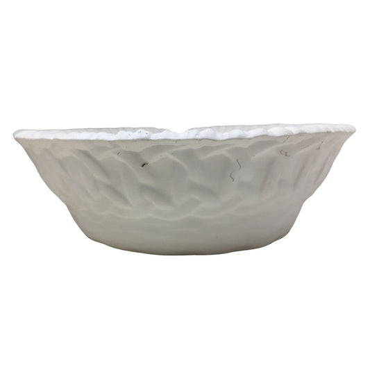 Decorative Handmade Ceramic White Basket/ Bowl- Unfinished/ Can be Painted or Keep as is !