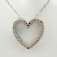 Simply Beautiful Sterling Silver Heart Necklace with Natural Diamond Accents