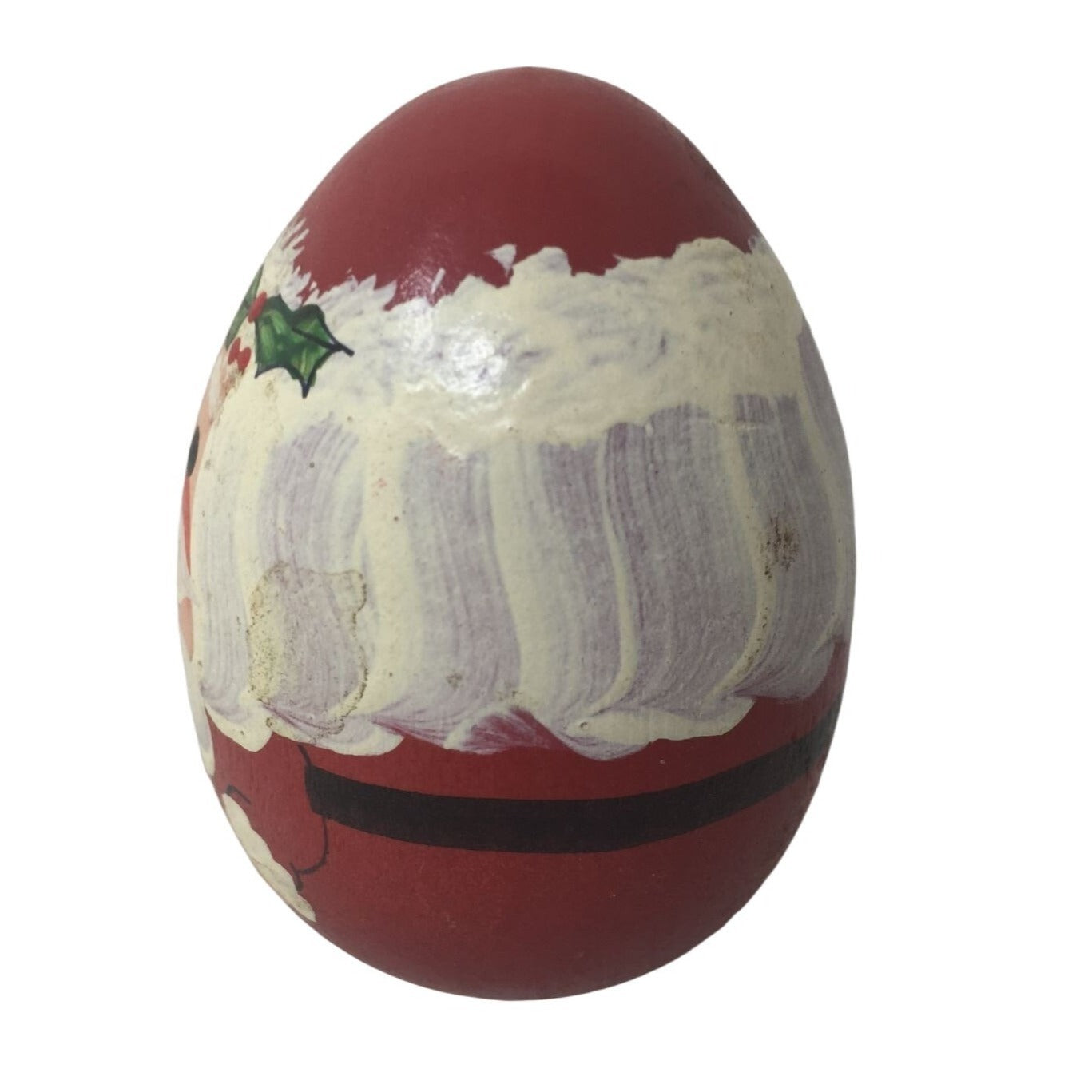 Hand-Painted Santa Claus Egg-Shaped Wooden Home Accent/Ornament