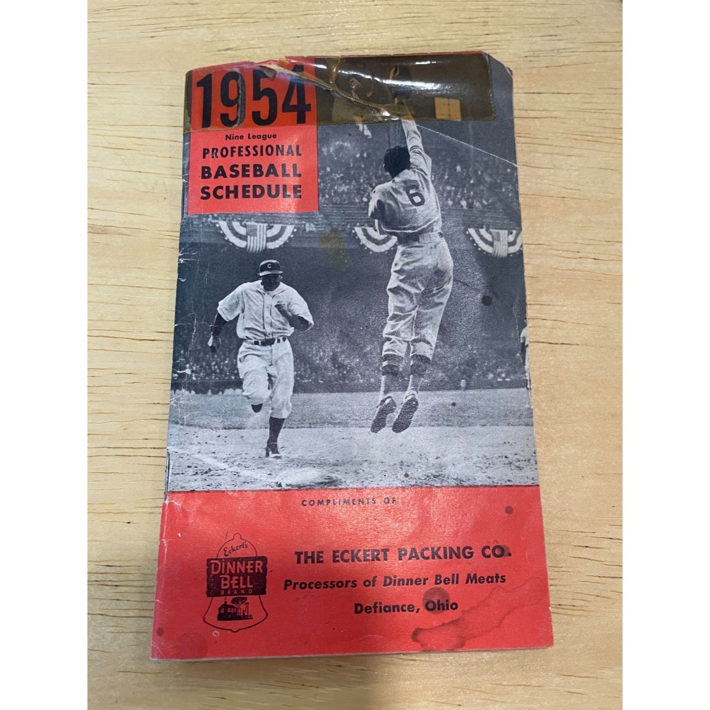 1954 9 League Professional Baseball Schedule Vintage Collectible Book