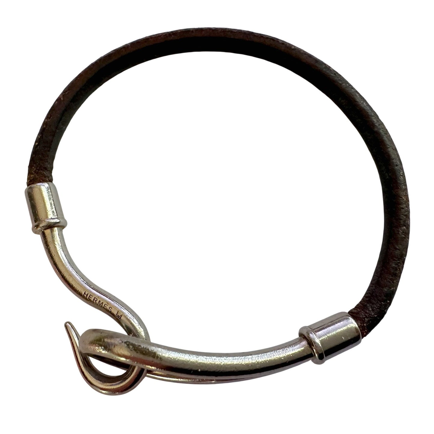 Hermès Jumbo Leather Hook Wrap Bangle Bracelet