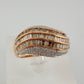 Beautiful 1.00 Carat Chocolate Diamond Baguette Tidal Wave Ring SIze 8