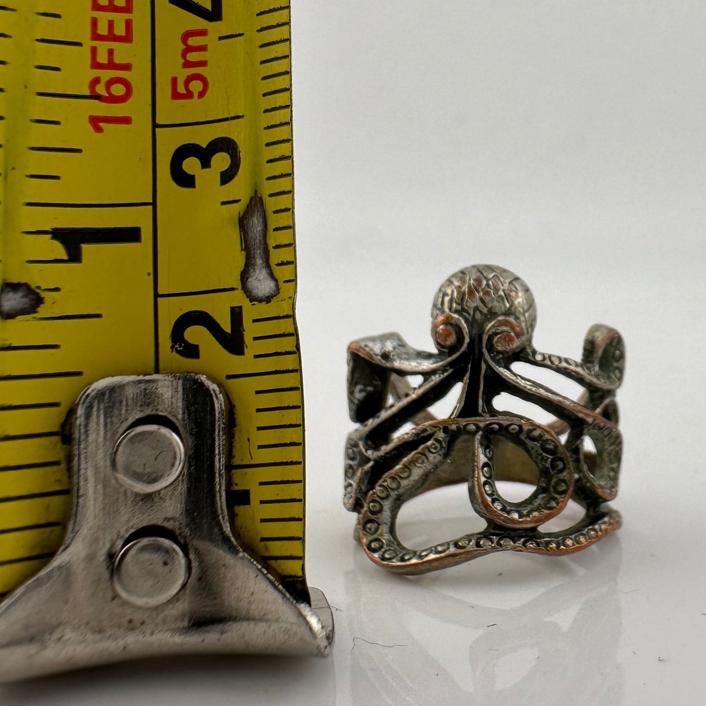 Vintage Antique Bronze Creepy Octopus Ring