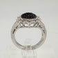 Elegant Balck Diamond Cocktail Ring Size 7.25