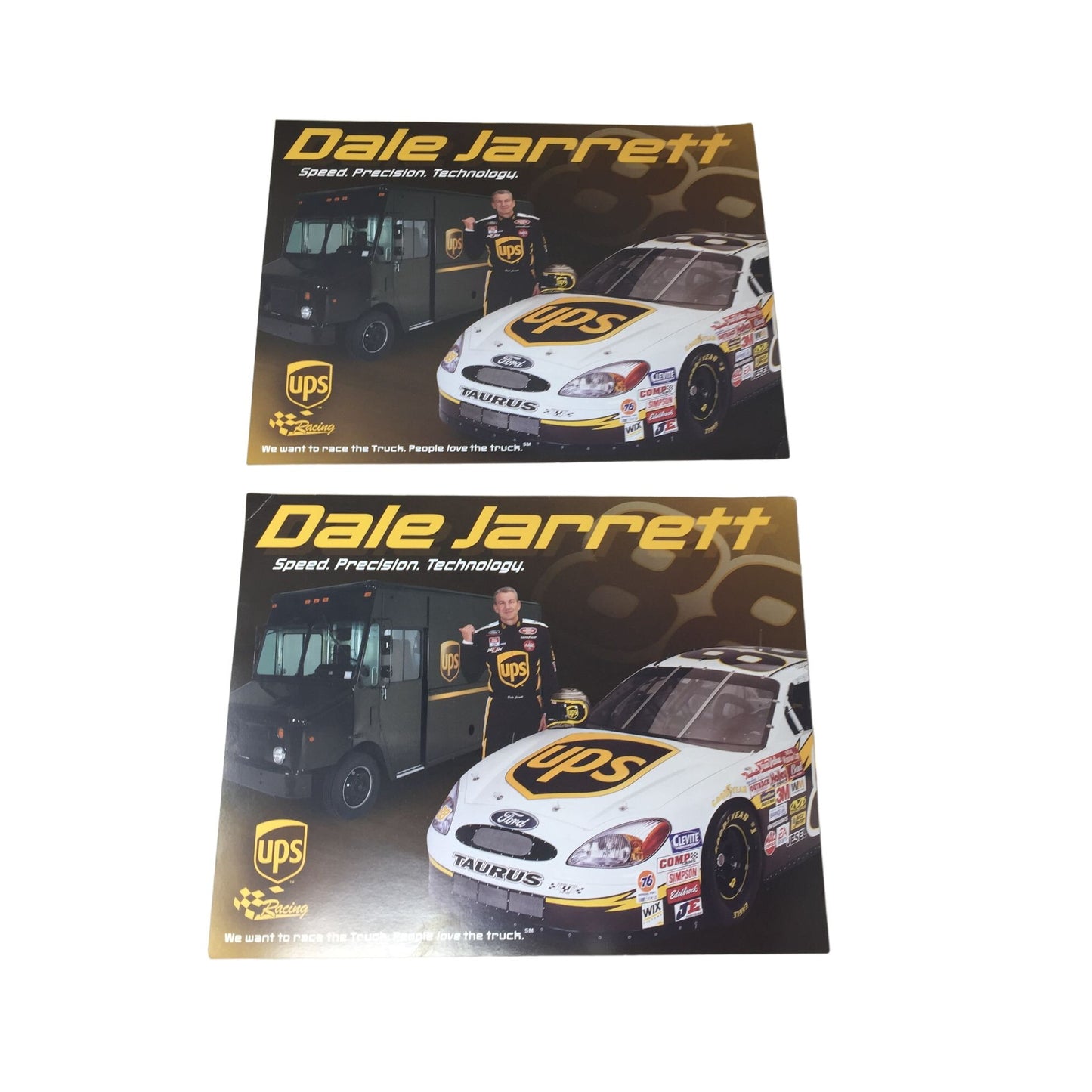 Vintage NASCAR DALE JARRETT #88 CAR UPS Poster Print Ads (2)