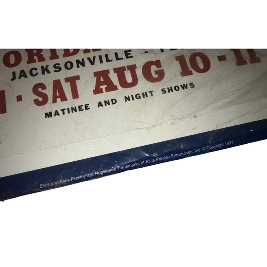 1985 Vintage Elvis Presley Jacksonville, Florida Theatre Concert Sign
