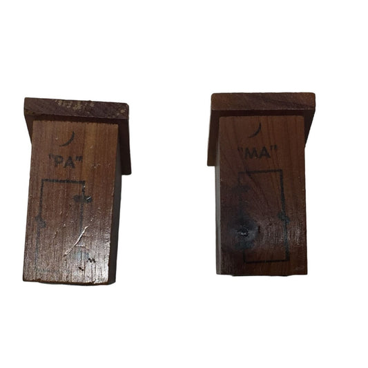 Vintage Brown Wooden Outhouse Pa and Ma Salt and Pepper Shakers