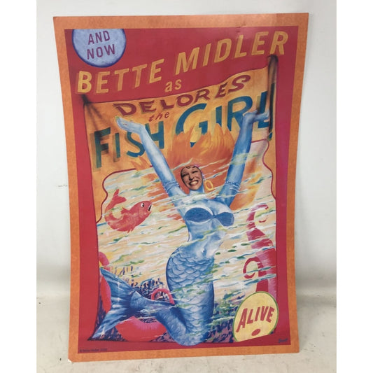 Vintage 2004 Bette Midler As Delores the Fish Girl Concert Poster 19x13 inches