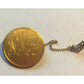 Vintage Gold Toned Pinback Button with Chain with "NMJ" & Numbers 69