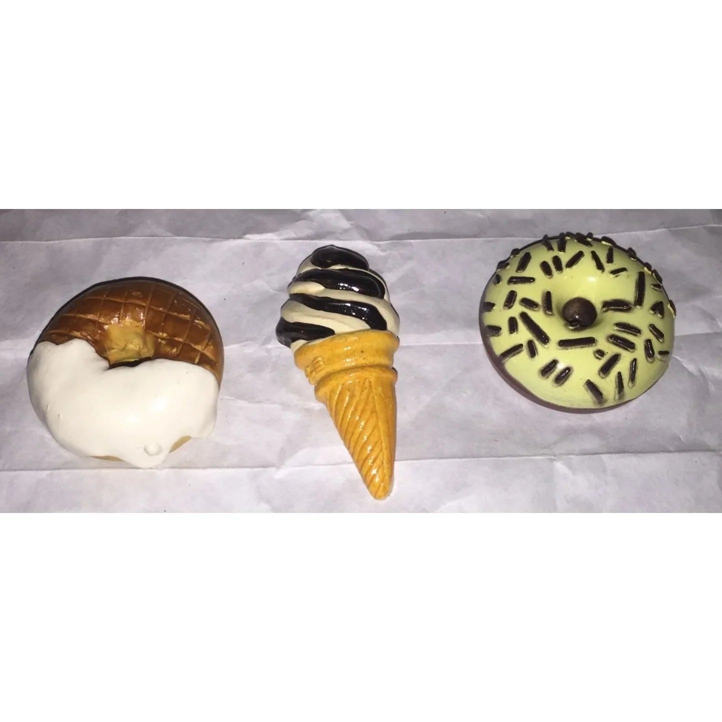 Set of 3 Vintage Dessert Refrigerator Magnets (Ice cream & Donuts) - A+ Stuff