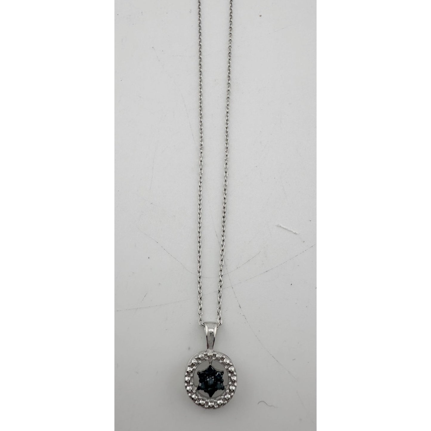 Natural Enclosed Blue Diamond Star Necklace