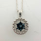 Natural Enclosed Blue Diamond Star Necklace