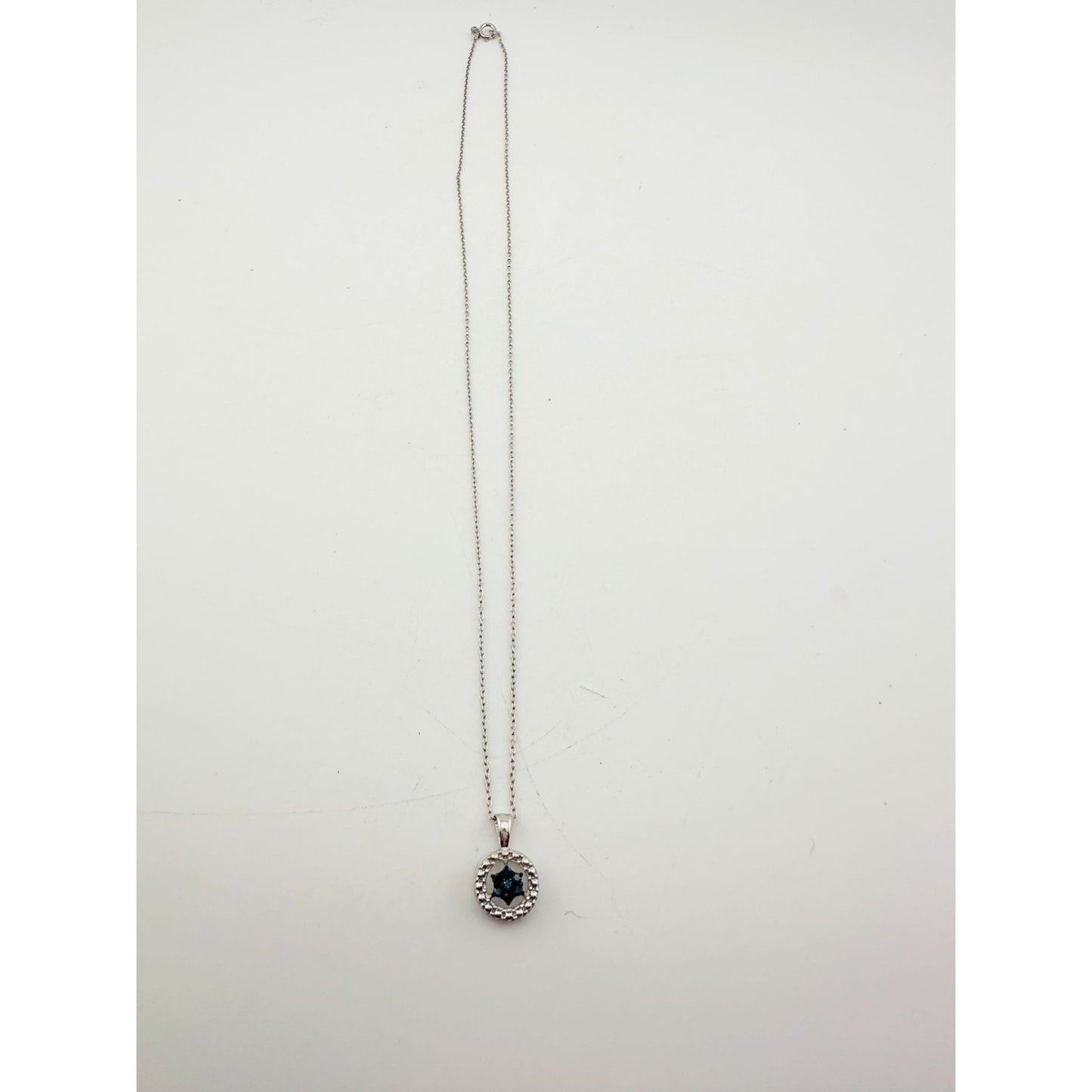 Natural Enclosed Blue Diamond Star Necklace