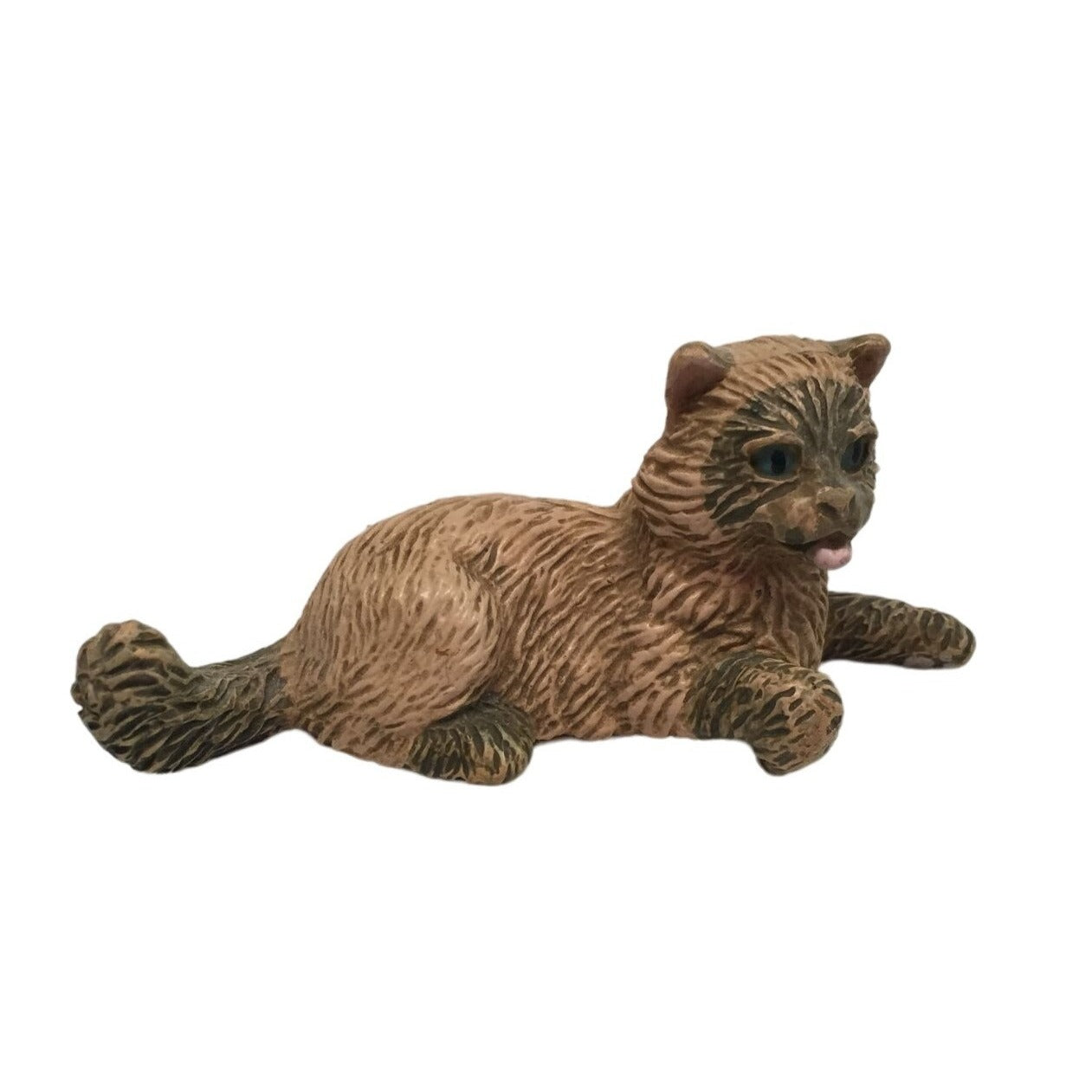 Small Vintage Brown Cat Kitten Figurine- About 3 inches long