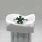 1.36 Carat Emerald Flower Shaped Ring in Sterling Silver Setting - Size 7