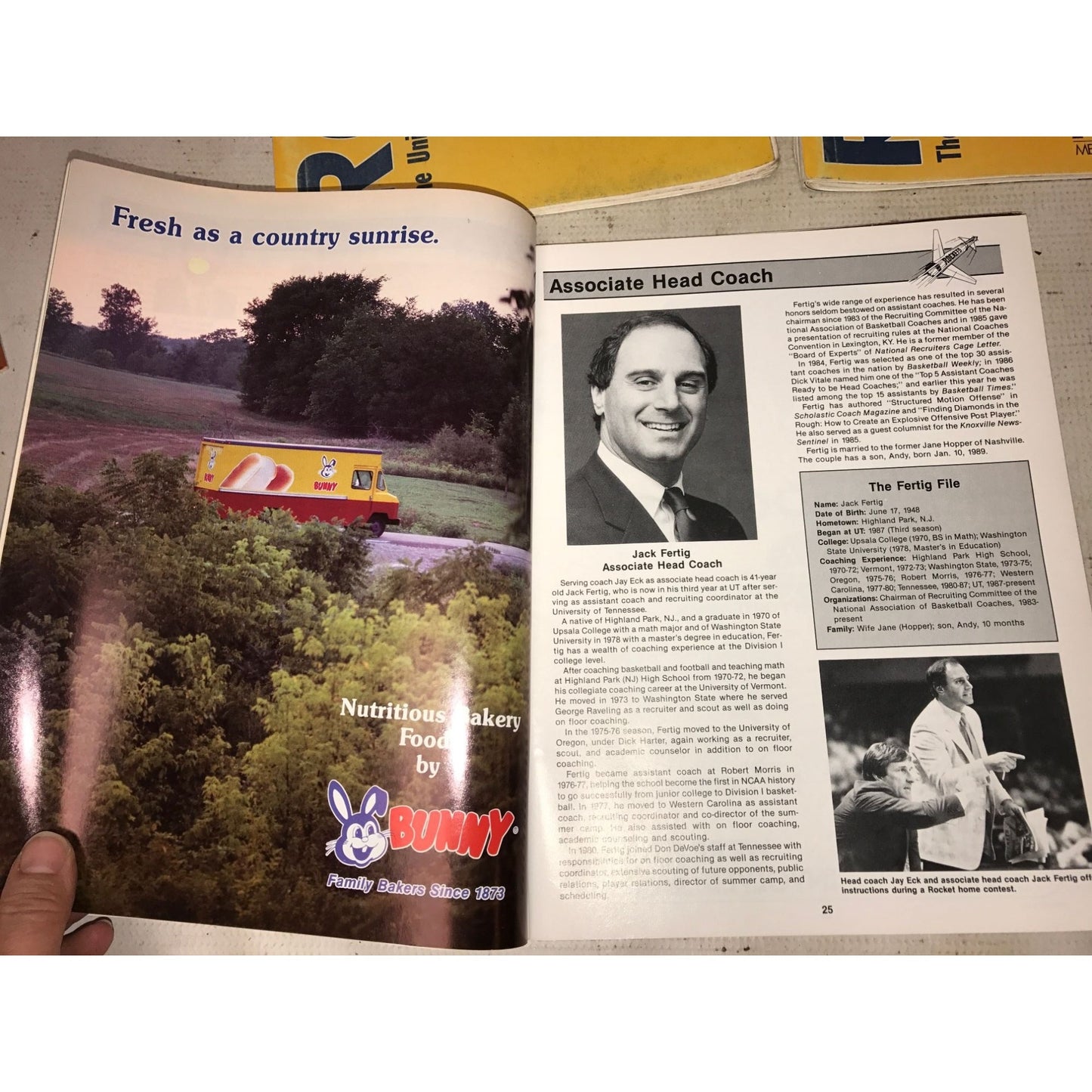 Set of 3 Vintage  University of Toledo Rockets basketball programs - 1989