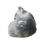 Small Miniature Gray and White Cat/Kitten Curled Up and Sleeping Figurine