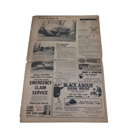Vintage Collectible Point Place Herald April 1965 Newspaper- Toledo death tolls remains at 13 Point Place