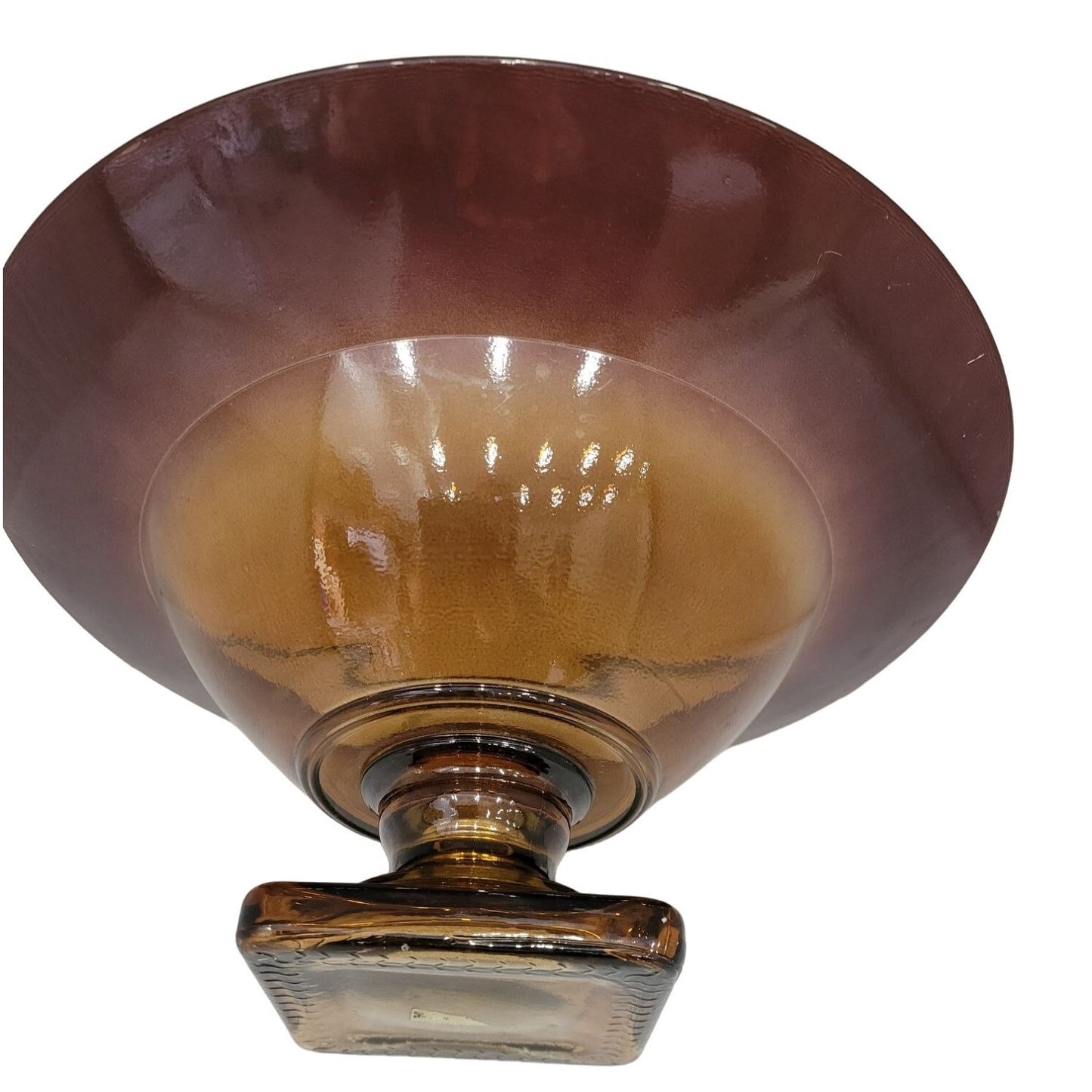 Brown Glass FOOTED Pedestal Dish ( for decor or serving)  Great style!