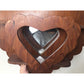 Two Tiered, Wall hanging Wooden Heart Shaped Mirror (12x12 inches)