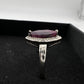 Marquise Cut Garnet & Diamond Ring - Sterling Silver - Size 8