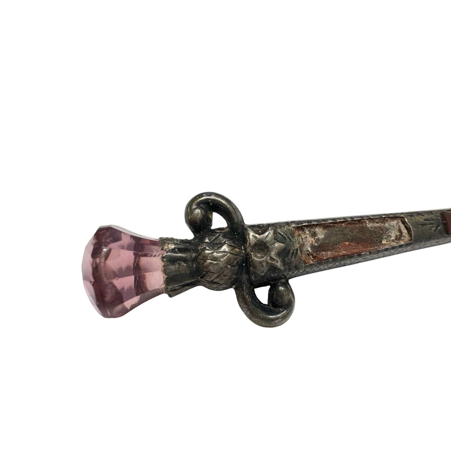 Antique Sword Shaped Scottish Dirk Brooch/Pin (Sterling Silver)