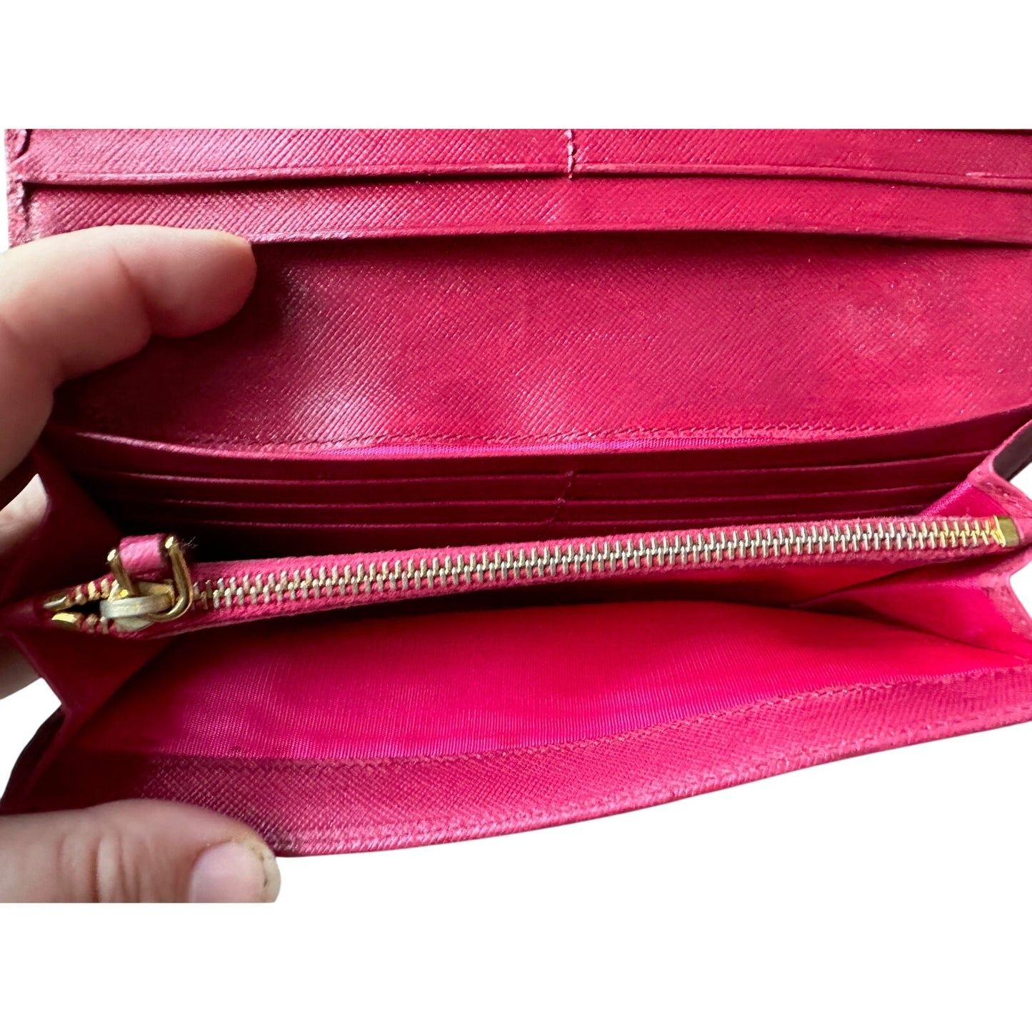 PRADA Milano Fiocco Ribbon Saffiano Leather Long Wallet