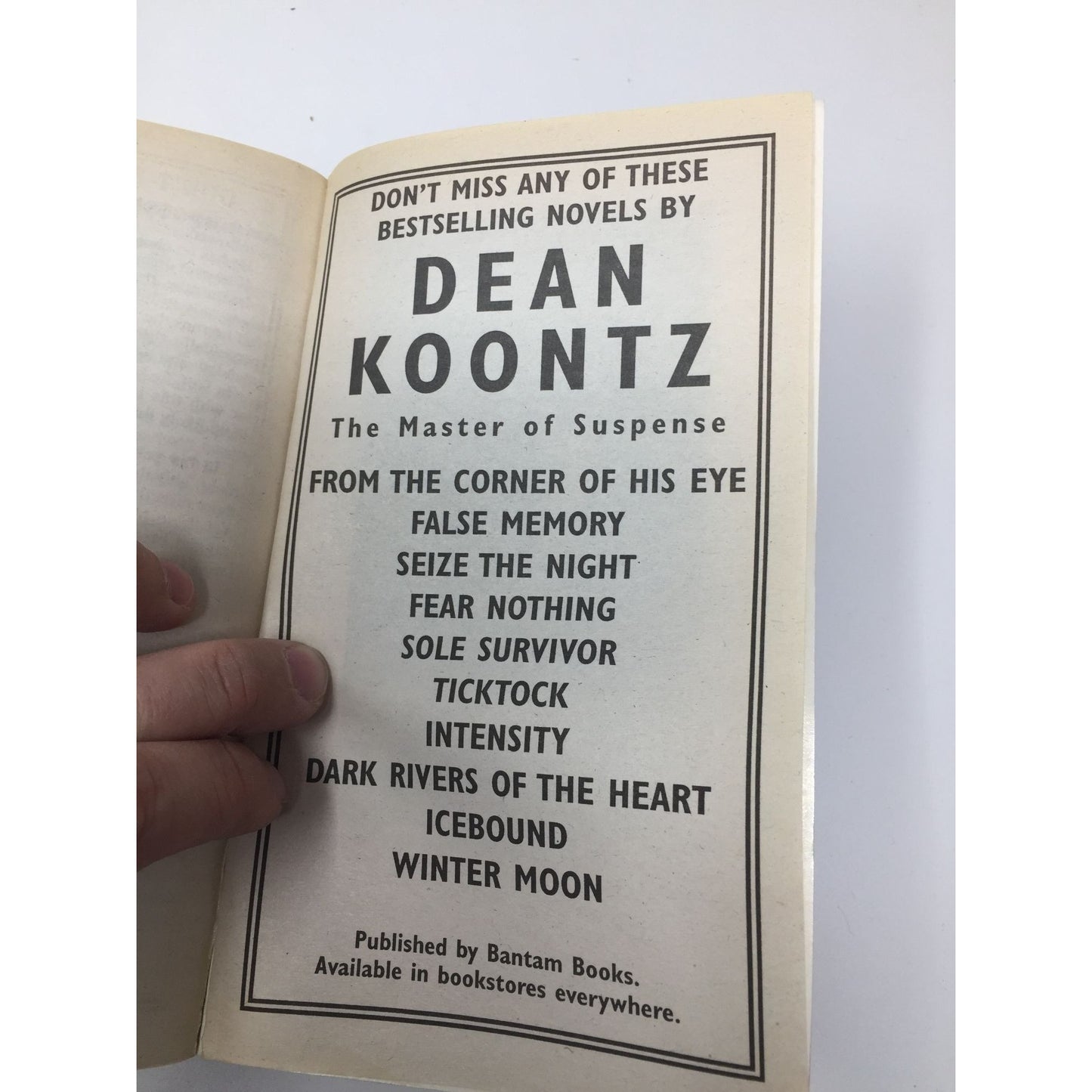 From The Corner of His Eye Paperback book by Dean Koontz