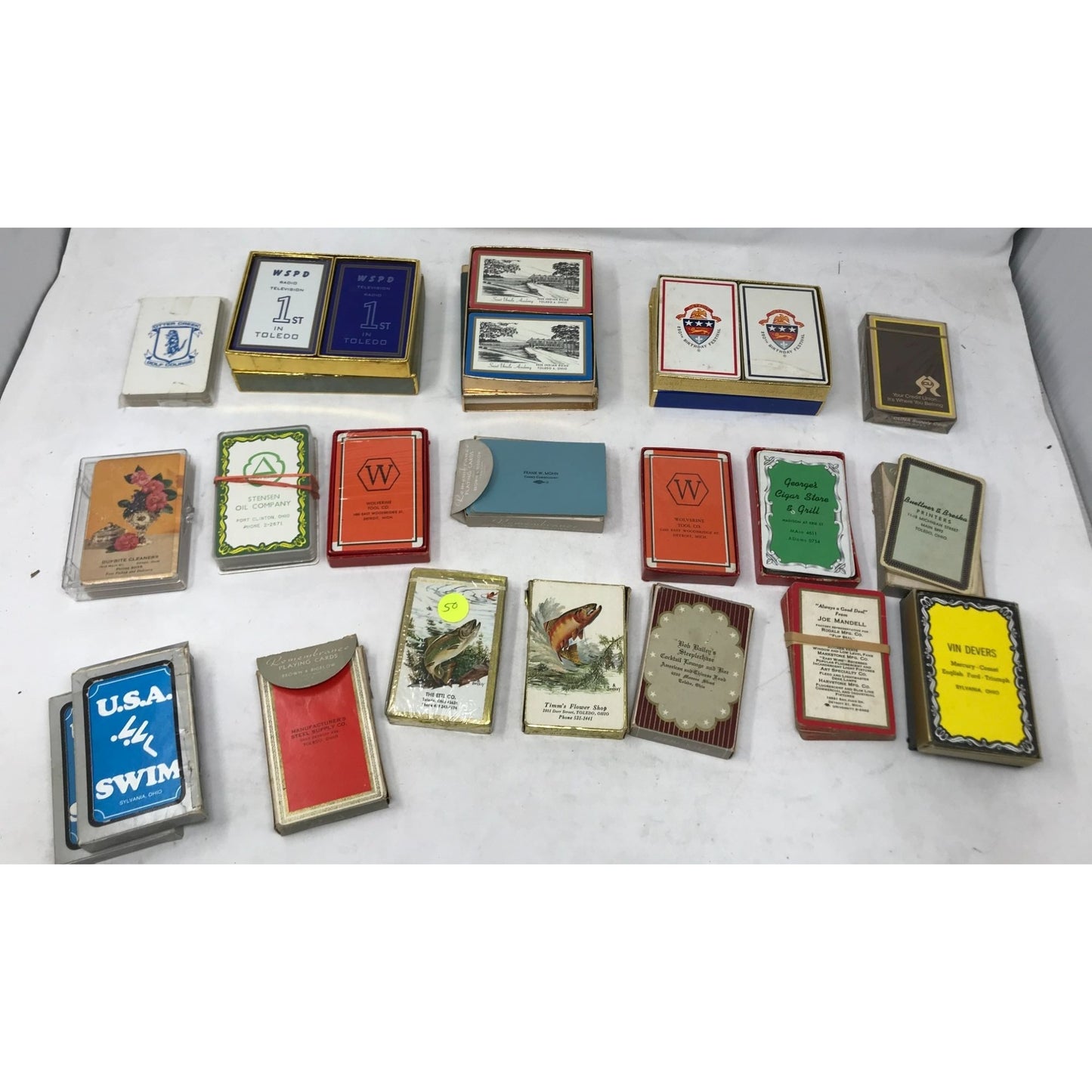 Vintage Lot of Promo Playing Cards of Small Local Businesses (19)