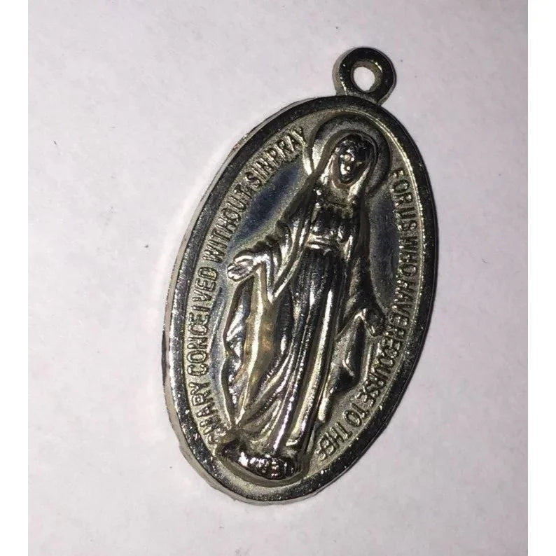 Holy Mother Religious pendant - Mary Conceived without sin - pray for us without recourse to thee - A+ Stuff