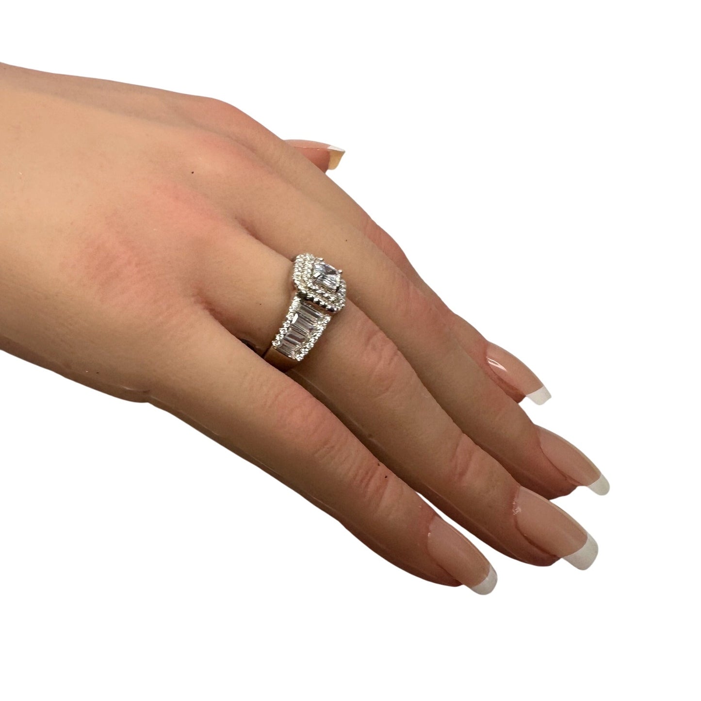 Asscher Cut 2.50 ct Lab Created White Sapphire Ring size 10