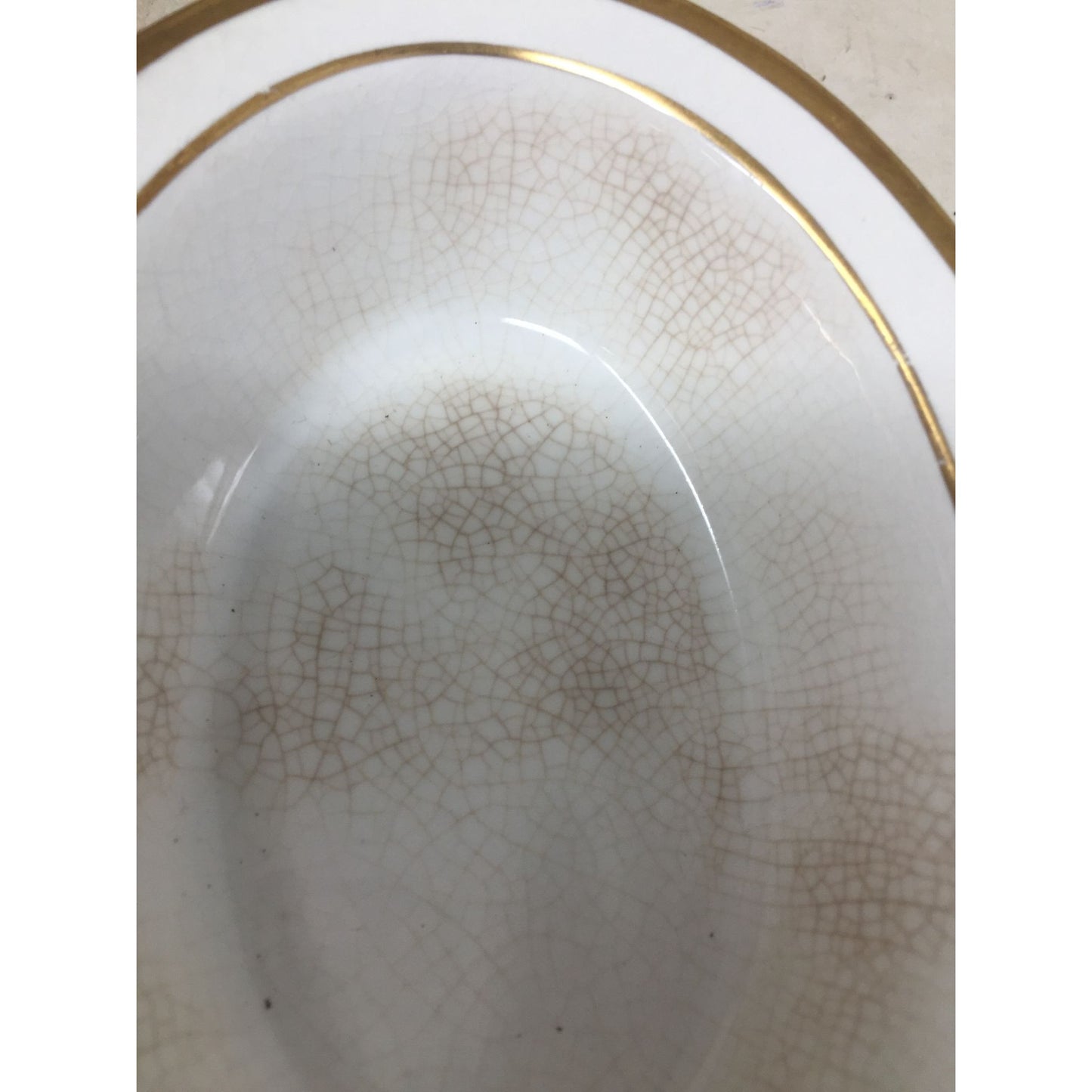 Vintage Pope Gosser White and Gold Bowl- 6 x 4.5 inches