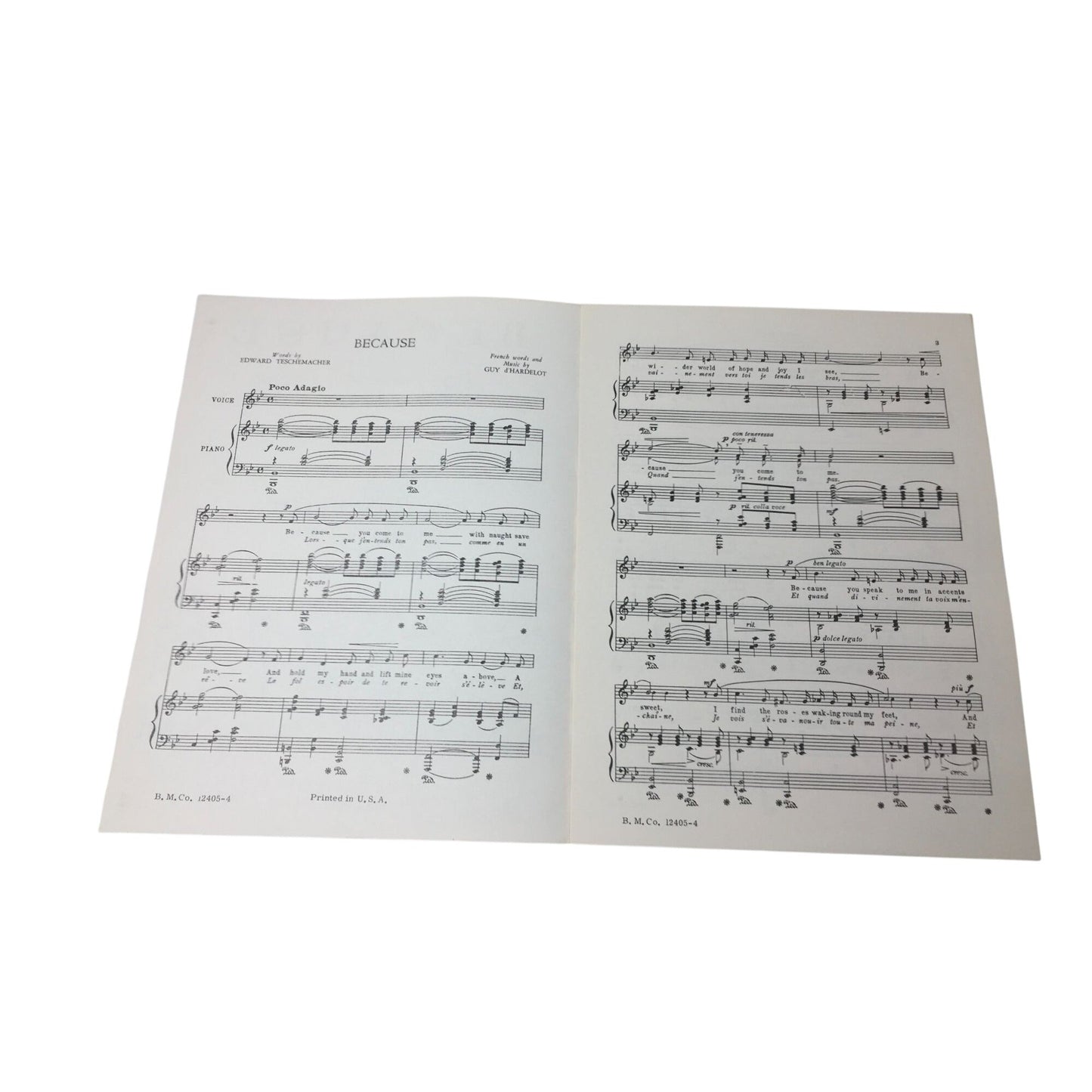vintage edition of "Because" sheet music with lyrics A+ Stuff  A+ Stuff Sheet Music