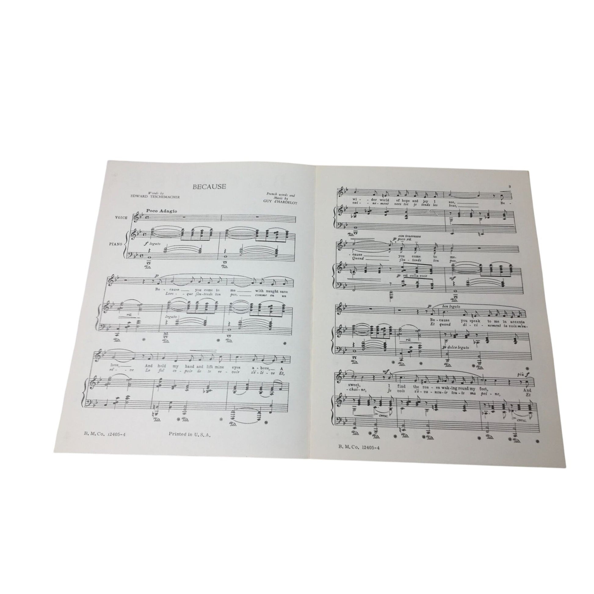 vintage edition of "Because" sheet music with lyrics A+ Stuff  A+ Stuff Sheet Music