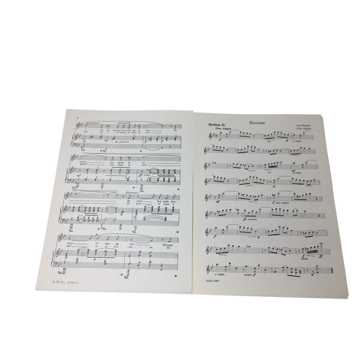 vintage edition of "Because" sheet music with lyrics A+ Stuff  A+ Stuff Sheet Music