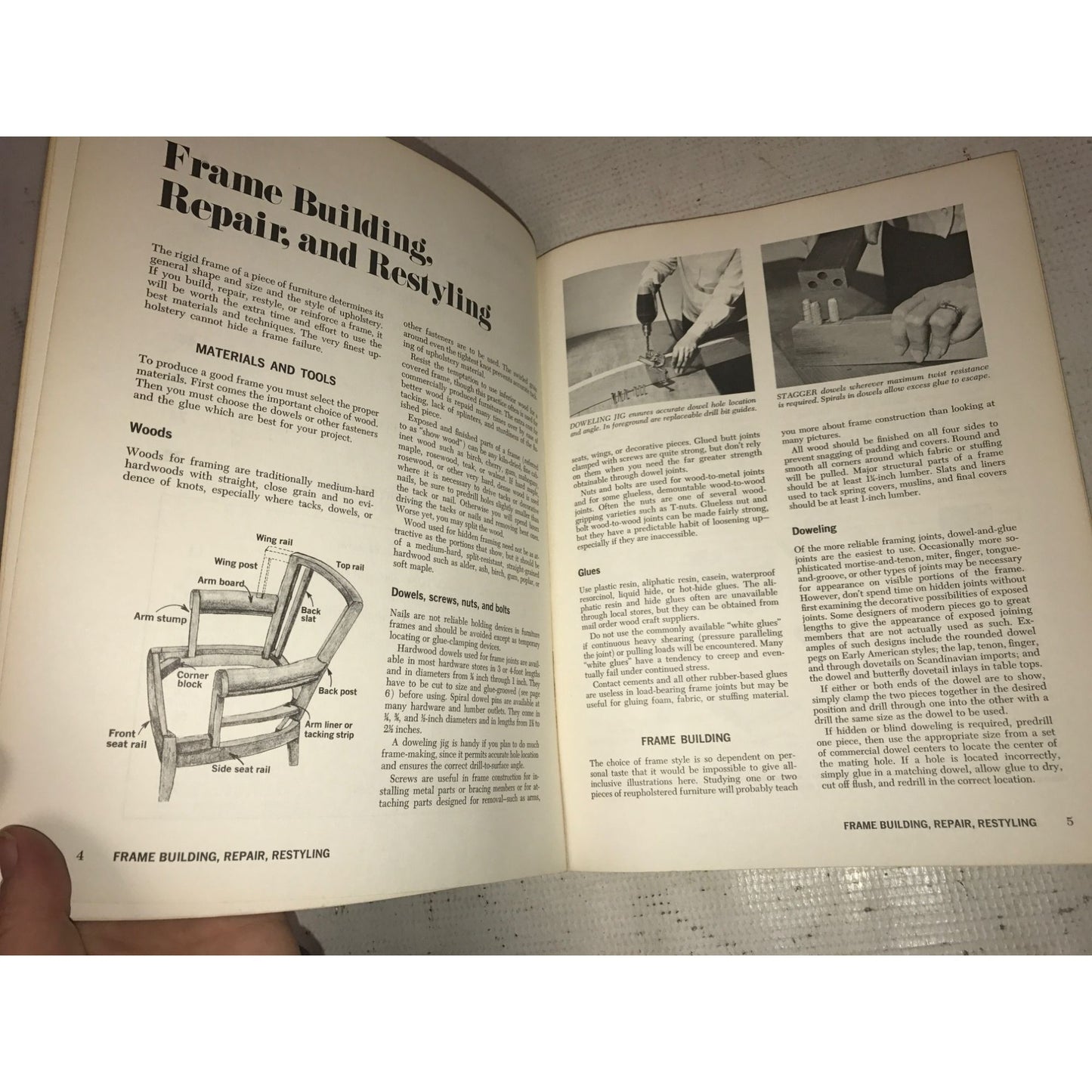 Furniture Upholstery and Repair Vintage Book by James Johnstone