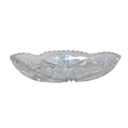 Vintage Clear Cut Glass Decorative Bowl