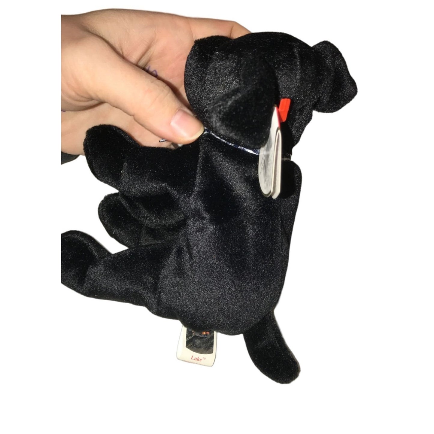 Vintage 1998 TY Beanie Baby Black Dog Named Luke