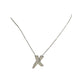 Authentic Tiffany & Co Paloma Picasso Sterling Silver Diamond Grafiti 'X' Kiss Pendant Necklace Tiffany & Co  A+ Stuff Neckace