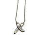 Authentic Tiffany & Co Paloma Picasso Sterling Silver Diamond Grafiti 'X' Kiss Pendant Necklace Tiffany & Co  A+ Stuff Neckace