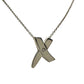 Authentic Tiffany & Co Paloma Picasso Sterling Silver Diamond Grafiti 'X' Kiss Pendant Necklace Tiffany & Co  A+ Stuff Neckace