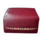 Burberry Burgundy Leather Key  Holder with Nova Check Accents