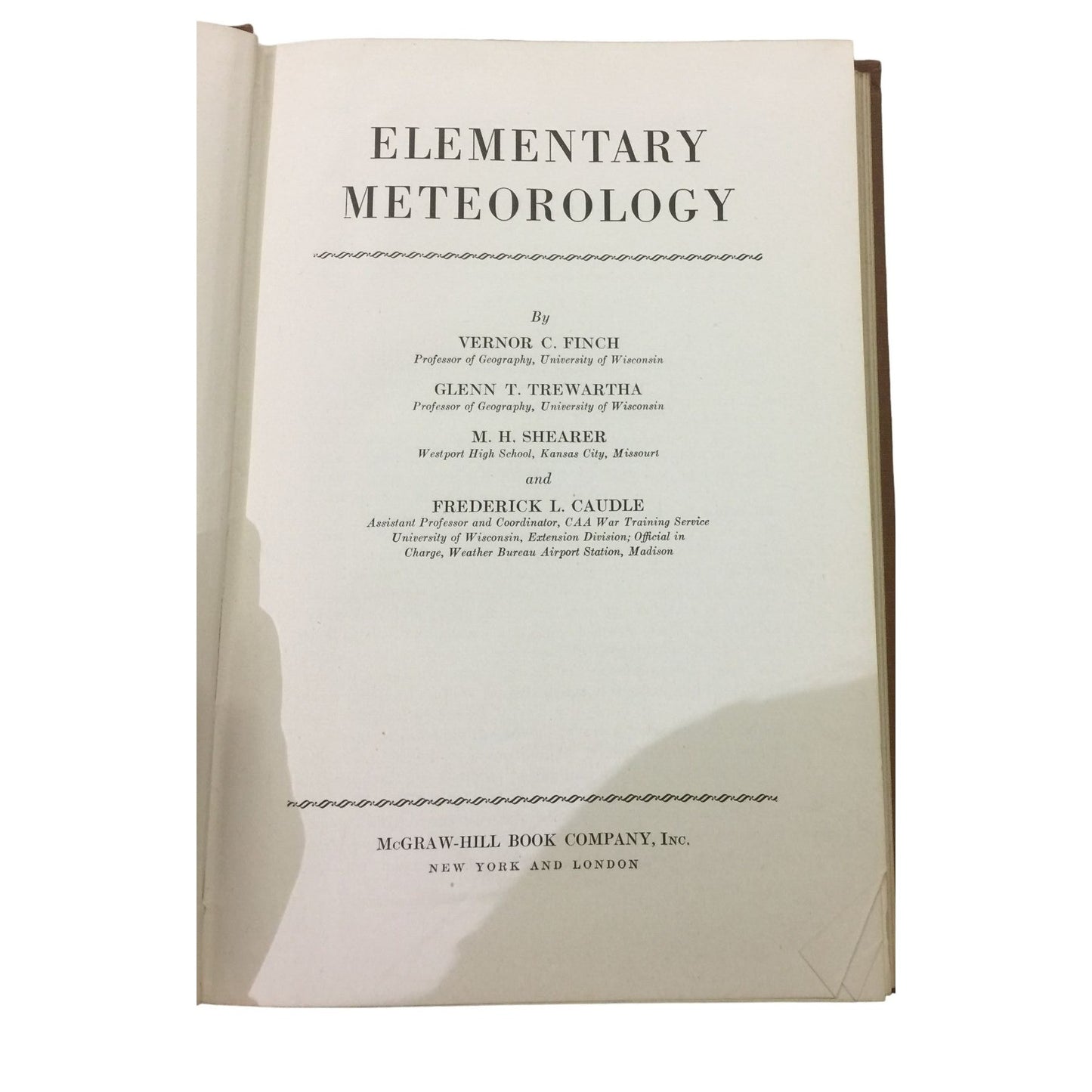 Elementary Meteorology Hardback book by Verner, Trewartha, Shearer, and Caudle