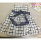 Kacakid Baby Girl Size 2T Plaid Sleeveless Dress with Ribbon Bow - White & Blue