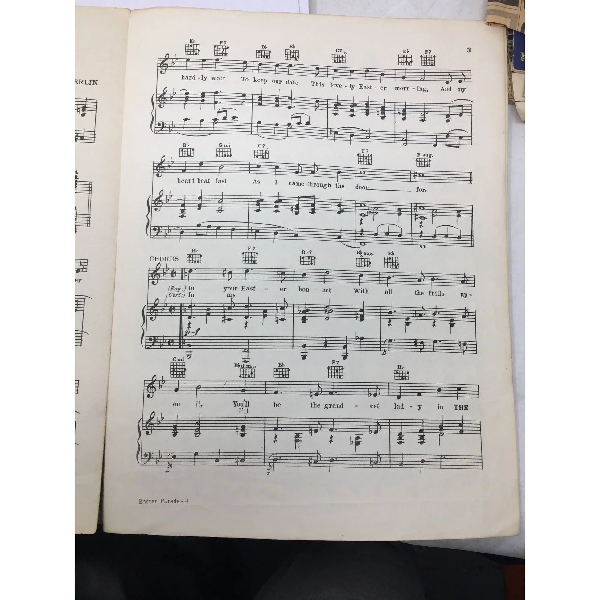 ''EASTER PARADE'' VINTAGE 1933 SHEET MUSIC BOOK BY IRVING BERLIN - A+ Stuff - SHEET MUSIC - A+ Stuff