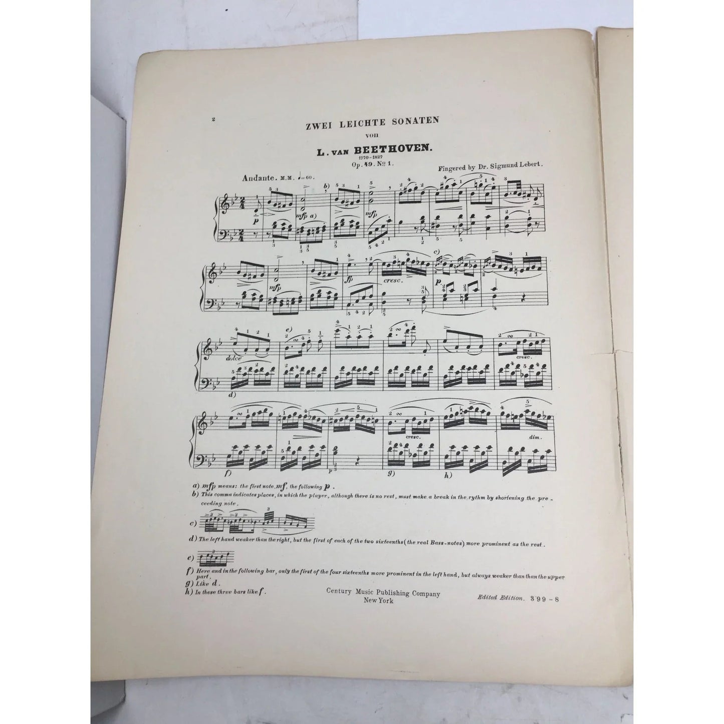 ''EASY SONATAS FOR PIANO'' (CENTURY EDITION) SHEET MUSIC BOOK - A+ Stuff - Sheet Music - A+ Stuff