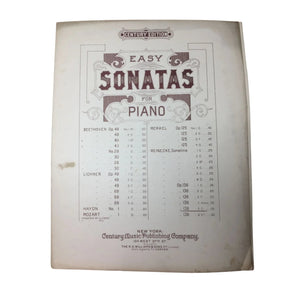 Easy Sonatas for piano - Century edition Vintage Sheet Music