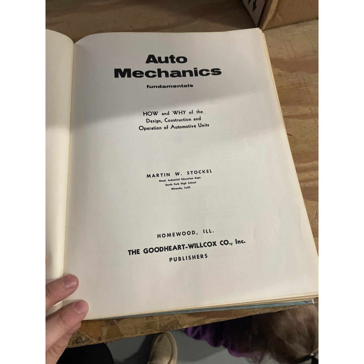 Vintage 1963 Stockel Auto Mechanics Fundamentals BOOK