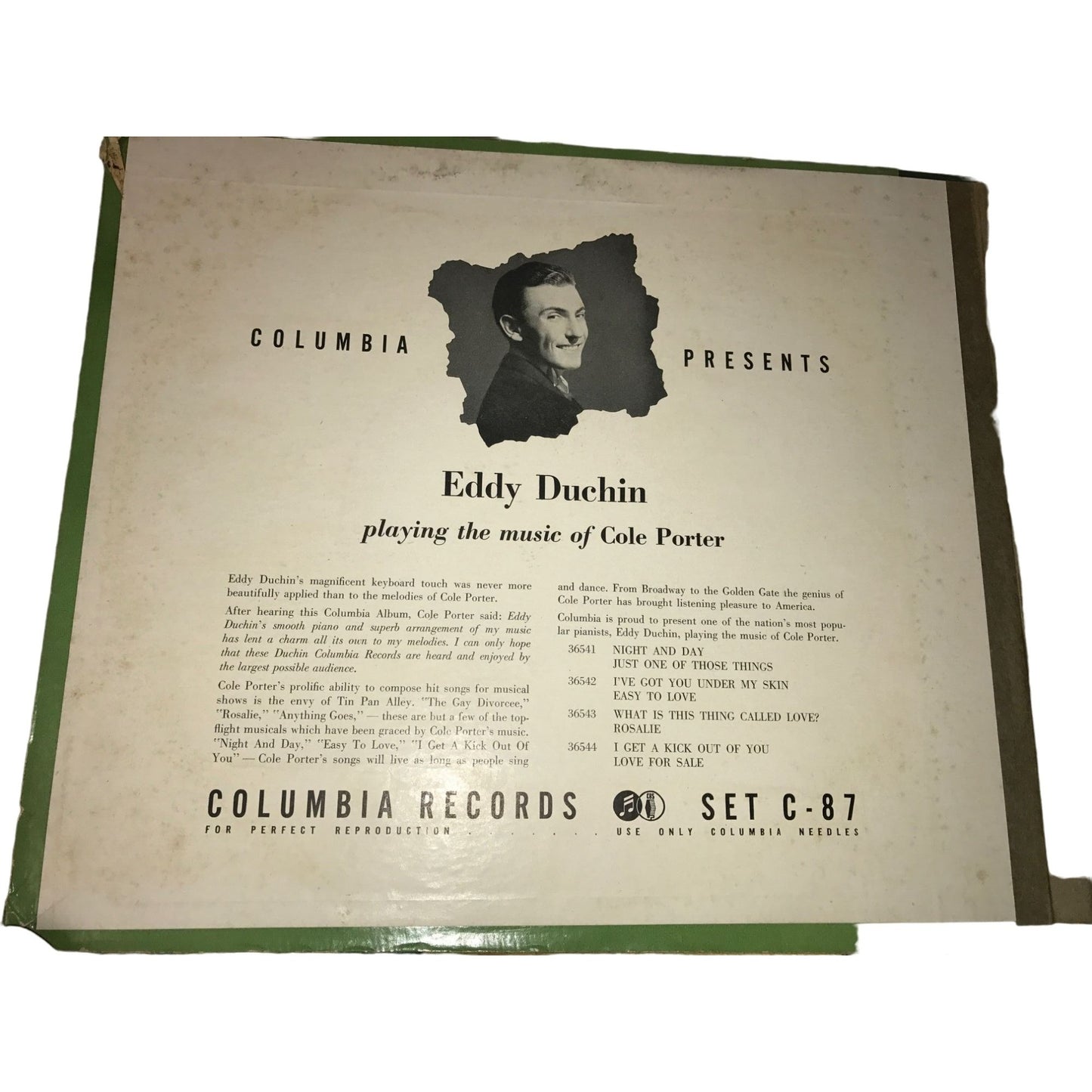 Eddy Duchin Plays Cole Porter- Columbia Records