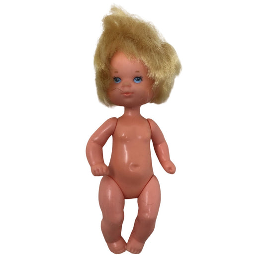 Vintage 1976 Mattel Small Baby Doll- Blonde Hair/Blue Eyes (No clothes)